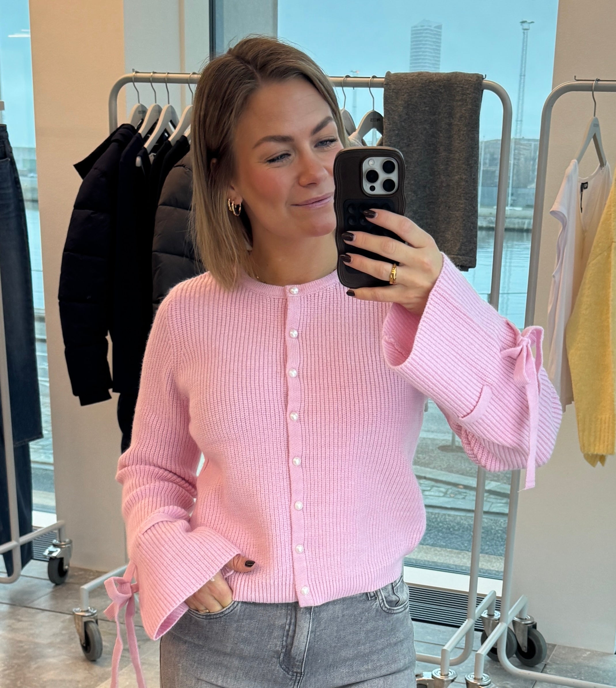 PCRIKKE Knit Cardigan - Roseate Spoonbill